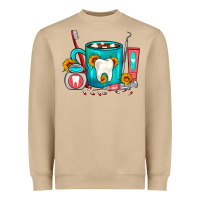 Mushroom Dentist Coffee Heavyweight Sweatshirt - FaDigitalArtStudio