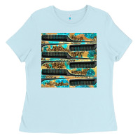 Baby Blue Hairdresser Parting Comb With Leopard And Glitter Seamless Pattern Bbs Ladies Tee - BundleAndBundleShop