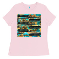 Bubblegum Pink Hairdresser Parting Comb With Leopard And Glitter Seamless Pattern Bbs Ladies Tee - BundleAndBundleShop