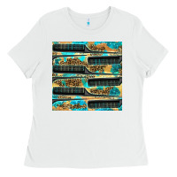 White Hairdresser Parting Comb With Leopard And Glitter Seamless Pattern Bbs Ladies Tee - BundleAndBundleShop
