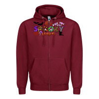 Burgundy it's spooky season Zipper Hoodie - BundleAndBundleShop