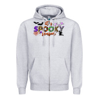 Heather Grey it's spooky season Zipper Hoodie - BundleAndBundleShop