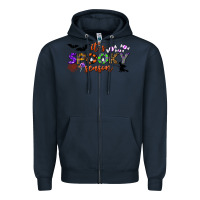 Navy it's spooky season Zipper Hoodie - BundleAndBundleShop