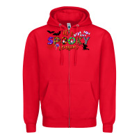 Red it's spooky season Zipper Hoodie - BundleAndBundleShop