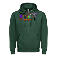 Sports Green it's spooky season Zipper Hoodie - BundleAndBundleShop