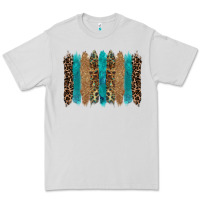 Dove Grey glitter turqoise leopard tooled leather background Premium Tee - RanaPortraitStore