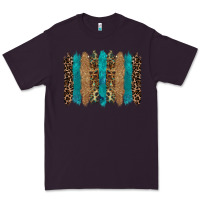 Plum glitter turqoise leopard tooled leather background Premium Tee - RanaPortraitStore