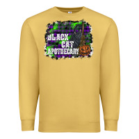 Antique Gold black cat apothecary Premium Sweatshirt - SublimationCraftShop