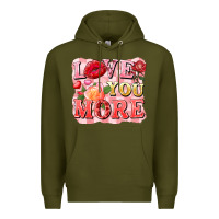Army Green love you more Premium Hoodie - FaDigitalArtStudio