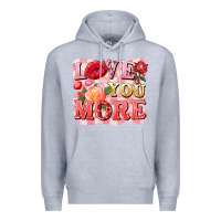 Heather Grey love you more Premium Hoodie - FaDigitalArtStudio