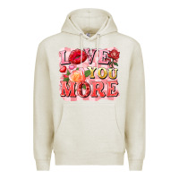 Oatmeal Heather love you more Premium Hoodie - FaDigitalArtStudio