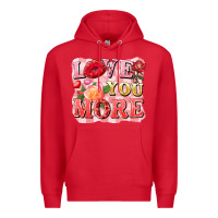 Red love you more Premium Hoodie - FaDigitalArtStudio