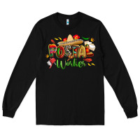 Black cinco de mayo postal worker Long Sleeve Tee - CowGirlArtShop