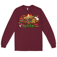 Burgundy cinco de mayo postal worker Long Sleeve Tee - CowGirlArtShop