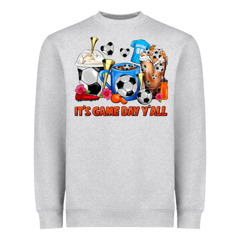 It's Game Day Y'all Soccer Coffee Cups Heavyweight Sweatshirt by FaDigitalArtStudio | Teevron