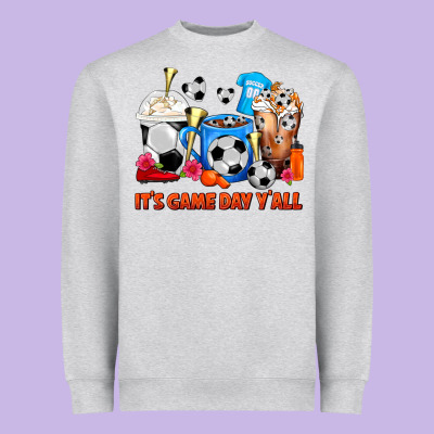 It's Game Day Y'all Soccer Coffee Cups Heavyweight Sweatshirt Designed By Fadigitalartstudio