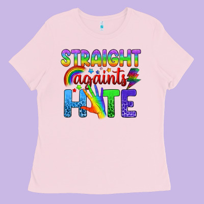 Straight Againts Hate Ladies Tee Designed By Bundleandbundleshop