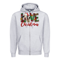 Heather Grey love christmas holstein heifer Zipper Hoodie - FaDigitalArtStudio