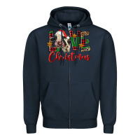 Navy love christmas holstein heifer Zipper Hoodie - FaDigitalArtStudio