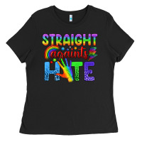 Black Straight Againts Hate Ladies Tee - BundleAndBundleShop