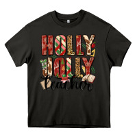Asphalt holly jolly teacher Heavy Core Tee - MaliasSmallBusiness