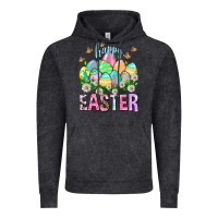 Vintage Black Happy Easter with eggs Vintage Hoodie - NancyCooperArtShop