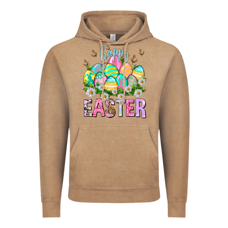 Happy Easter With Eggs Vintage Hoodie by NancyCooperArtShop | Teevron