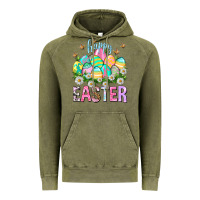 Vintage Olive Happy Easter with eggs Vintage Hoodie - NancyCooperArtShop
