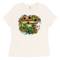 Bone Guanajuato sunflower serape map Ladies Tee - RanaPortraitStore