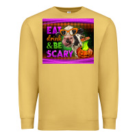 Antique Gold eat drink and be scary cow Premium Sweatshirt - LillyAllenDesigns