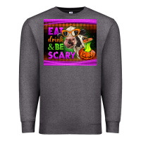Charcoal Heather eat drink and be scary cow Premium Sweatshirt - LillyAllenDesigns