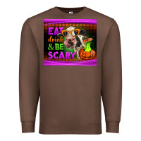 Chestnut eat drink and be scary cow Premium Sweatshirt - LillyAllenDesigns