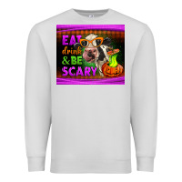 Dove Grey eat drink and be scary cow Premium Sweatshirt - LillyAllenDesigns