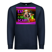 Navy eat drink and be scary cow Premium Sweatshirt - LillyAllenDesigns