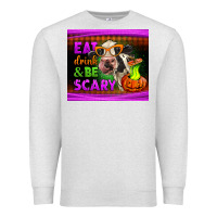 Oatmeal Heather eat drink and be scary cow Premium Sweatshirt - LillyAllenDesigns