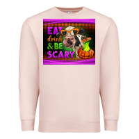 Pale Pink eat drink and be scary cow Premium Sweatshirt - LillyAllenDesigns