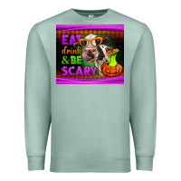 Seafoam eat drink and be scary cow Premium Sweatshirt - LillyAllenDesigns