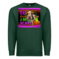 Sports Green eat drink and be scary cow Premium Sweatshirt - LillyAllenDesigns