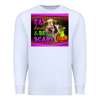 White eat drink and be scary cow Premium Sweatshirt - LillyAllenDesigns