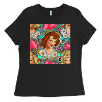 Black Hairdresser Western Girl And Hair Curler Seamless Pattern Bbs Ladies Tee - BundleAndBundleShop