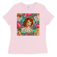 Bubblegum Pink Hairdresser Western Girl And Hair Curler Seamless Pattern Bbs Ladies Tee - BundleAndBundleShop