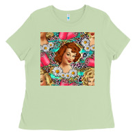 Matcha Hairdresser Western Girl And Hair Curler Seamless Pattern Bbs Ladies Tee - BundleAndBundleShop