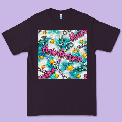 Hairdresser Scissor And Stars With Glitter Seamless Pattern Bbs Premium Tee Designed By Bundleandbundleshop