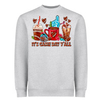 Heather Grey American Football Coffee Cup Heavyweight Sweatshirt - FaDigitalArtStudio