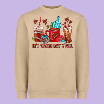 American Football Coffee Cup Heavyweight Sweatshirt Designed By Fadigitalartstudio