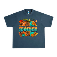 Midnight Navy Teacher pumpkin Urban Heavy Tee - NancyCooperArtShop
