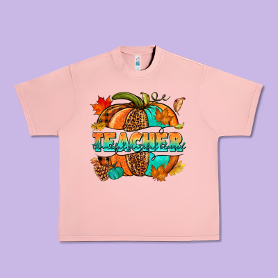 Teacher Pumpkin Urban Heavy Tee Designed By Nancycooperartshop