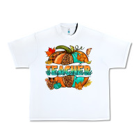 White Teacher pumpkin Urban Heavy Tee - NancyCooperArtShop