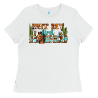 White Not My First Rodeo Western Ladies Tee - BundleAndBundleShop