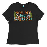 Black Not My First Rodeo Western Ladies Tee - BundleAndBundleShop